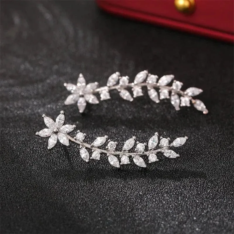 Boucles d'oreilles grimpantes zircons