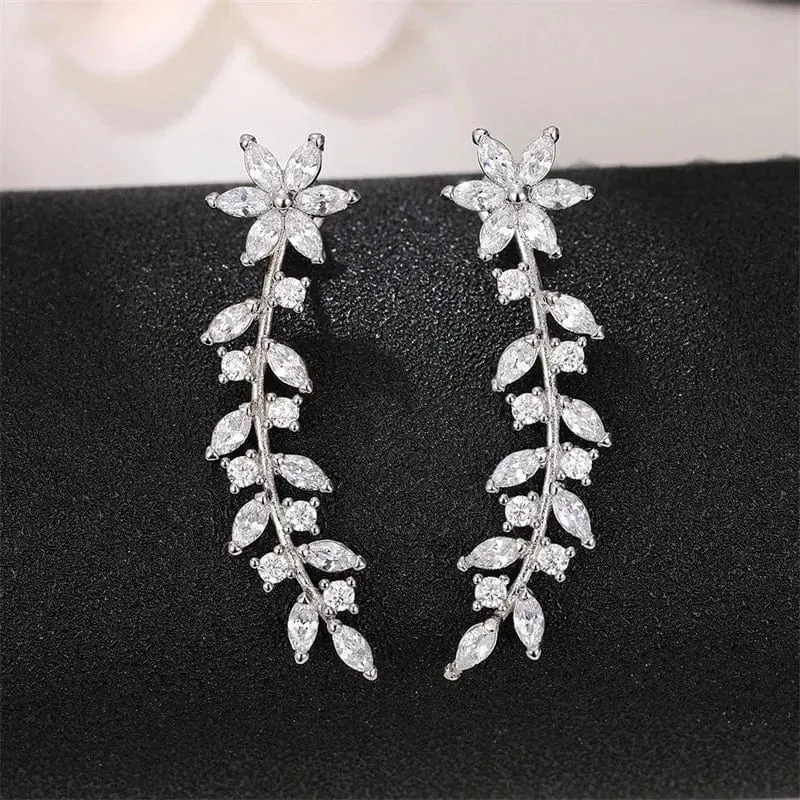 Boucles d'oreilles grimpantes zircons