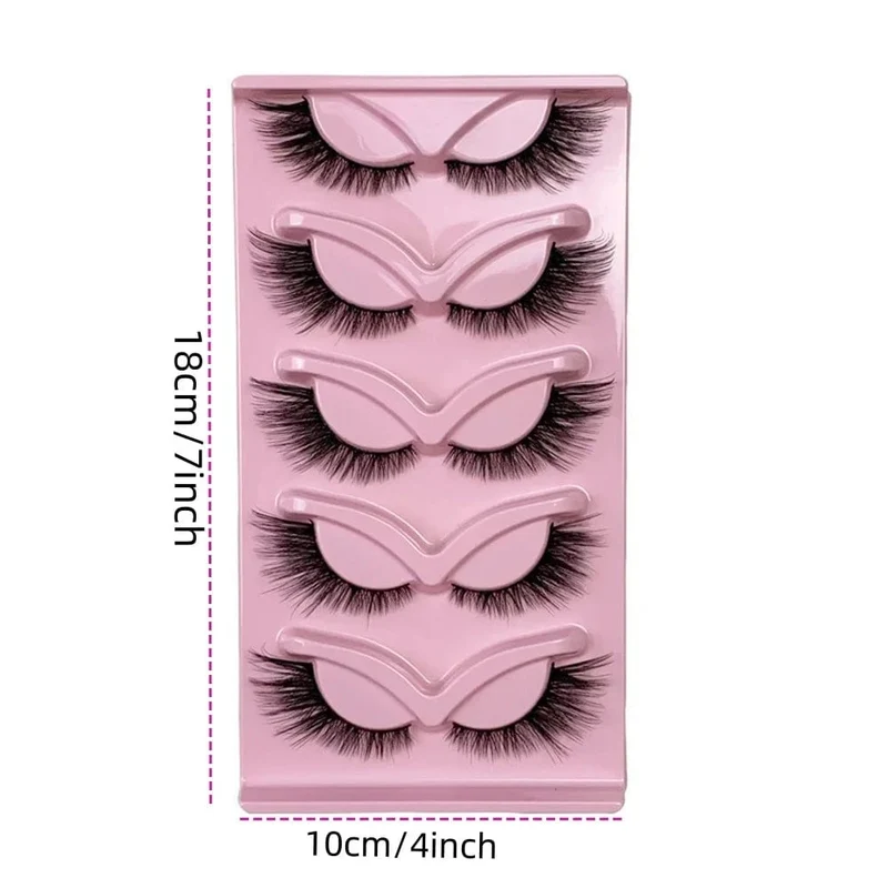 5x Faux cils effet œil de chat