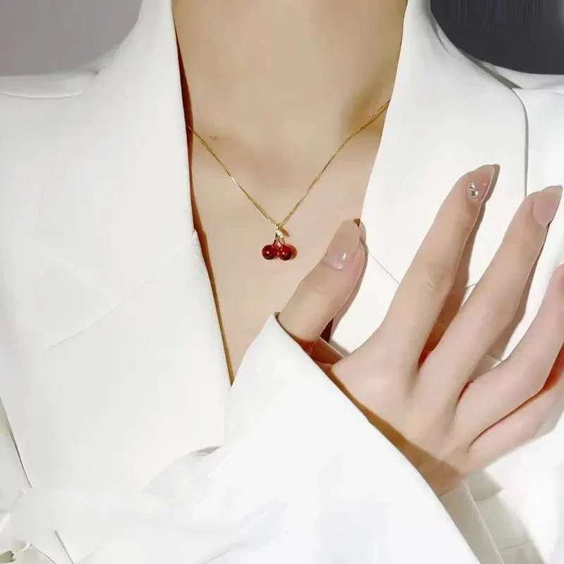 Collier cerise or