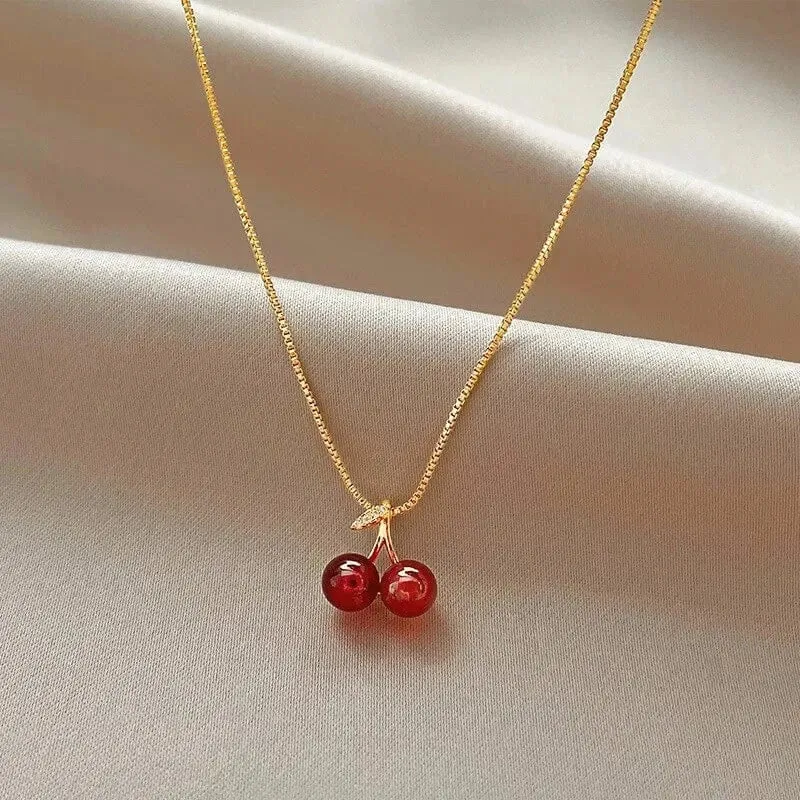Collier cerise or