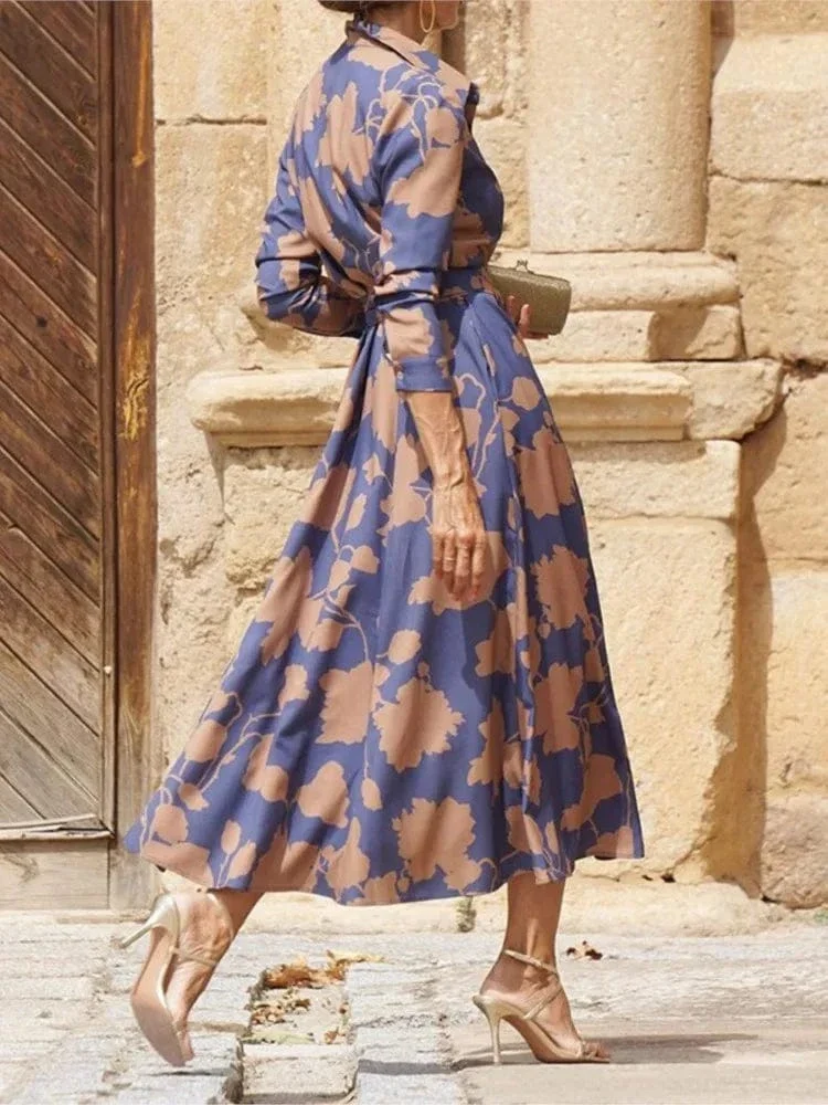 Robe chemise midi fleurie