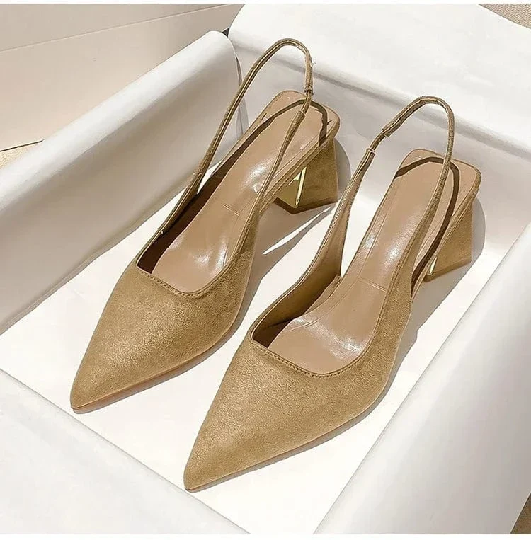 Escarpins beiges slingback