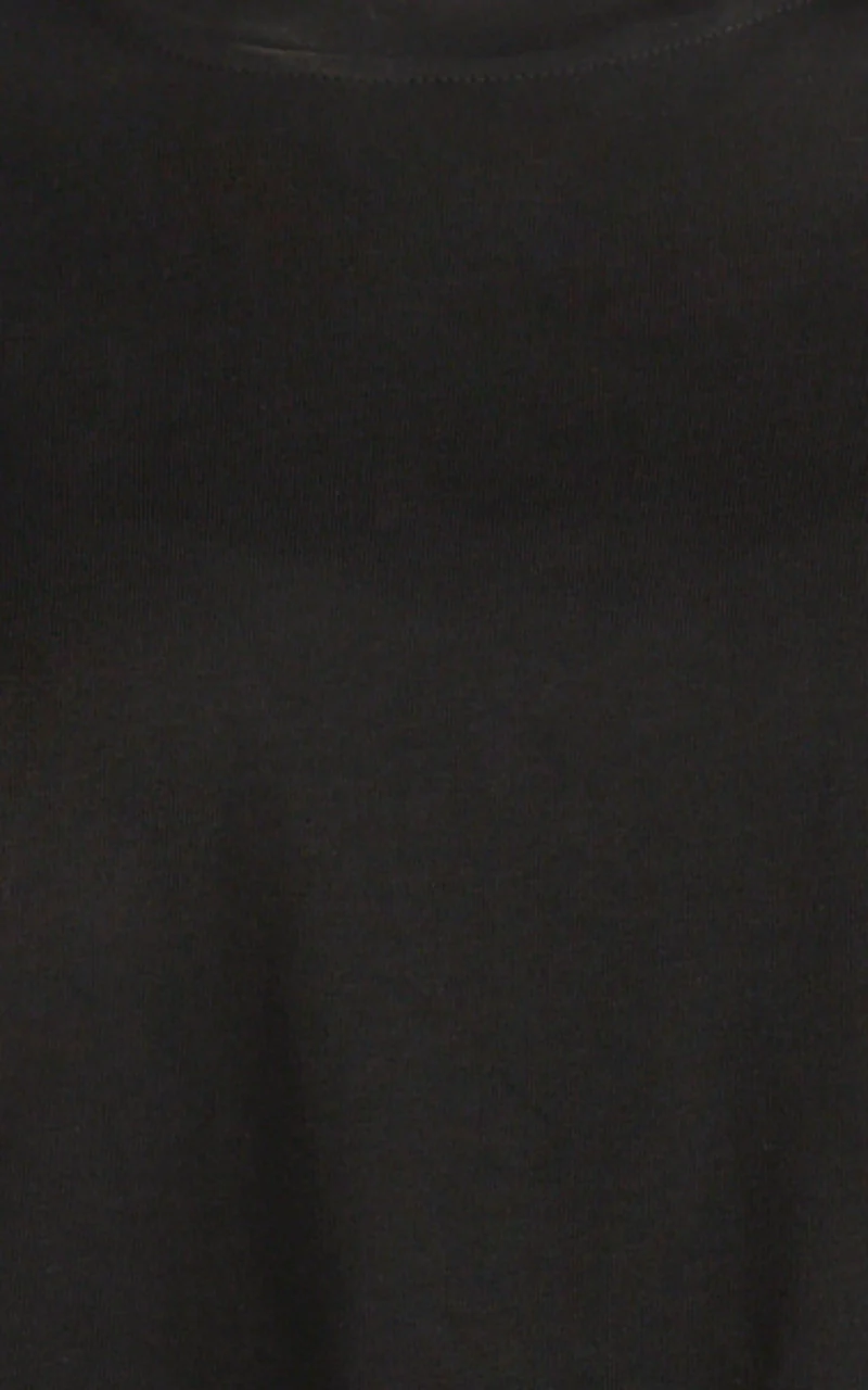 Abby Top - Asym Tee with Lace Trim in Black