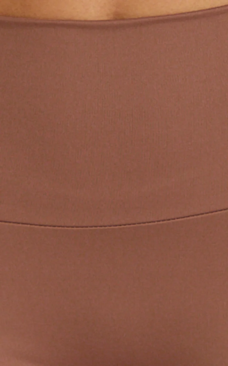 Aurora Shorts - High Waist Bike Shorts in Cocoa Bean