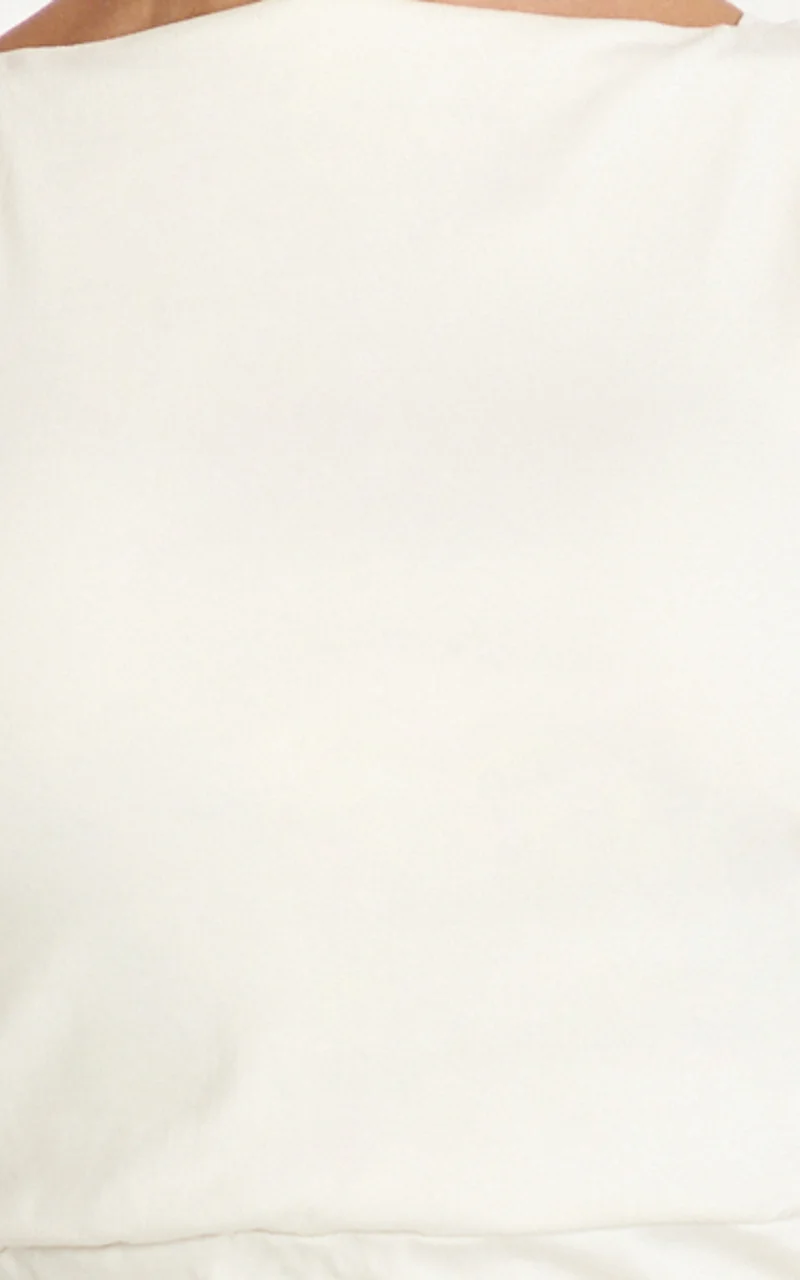 Liora Midi Dress - Boat Neck Side Twist Strap Midi Dress in Ivory