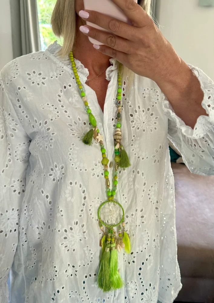 Collier bohème Attrape-Rêves vert