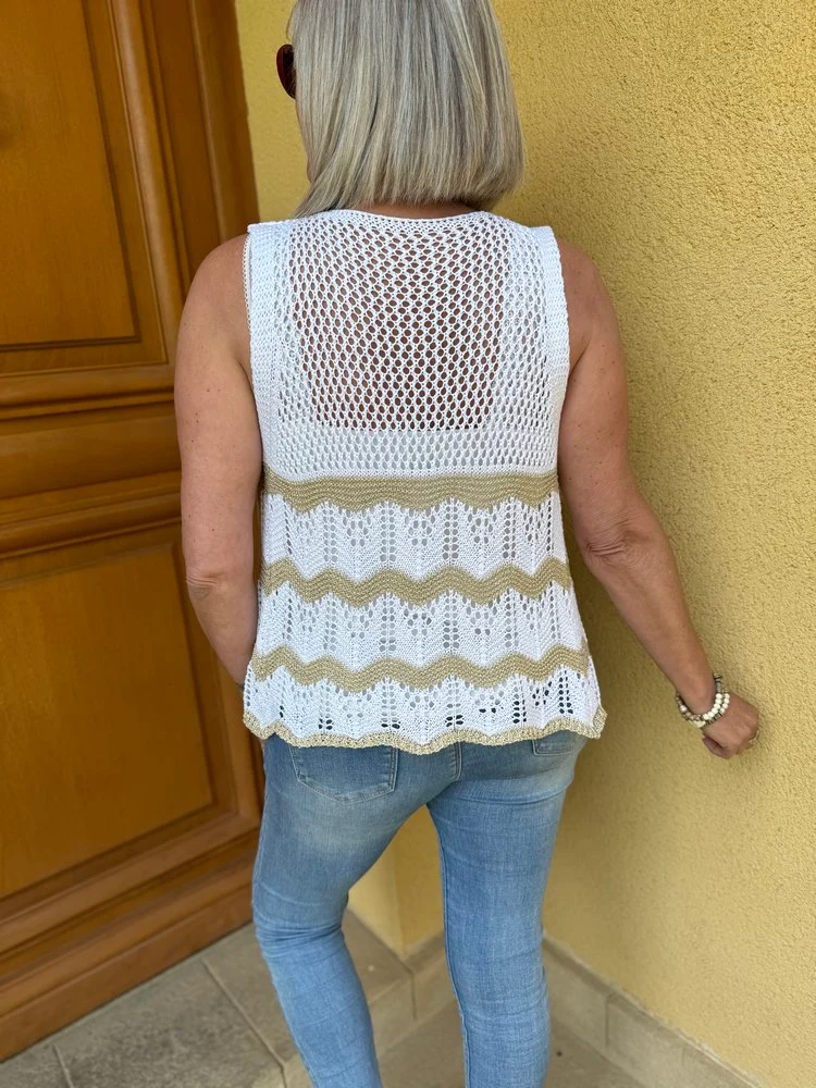 Gilet ajouré sans manches Tito
