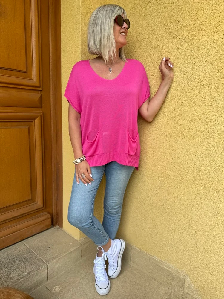 Teeshirt méga loose Gino fuchsia