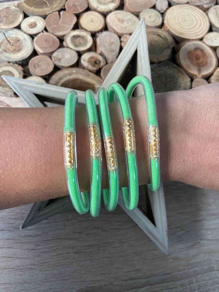 Bracelet Jonc Bouddhiste vert