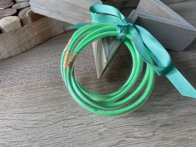 Bracelet Jonc Bouddhiste vert
