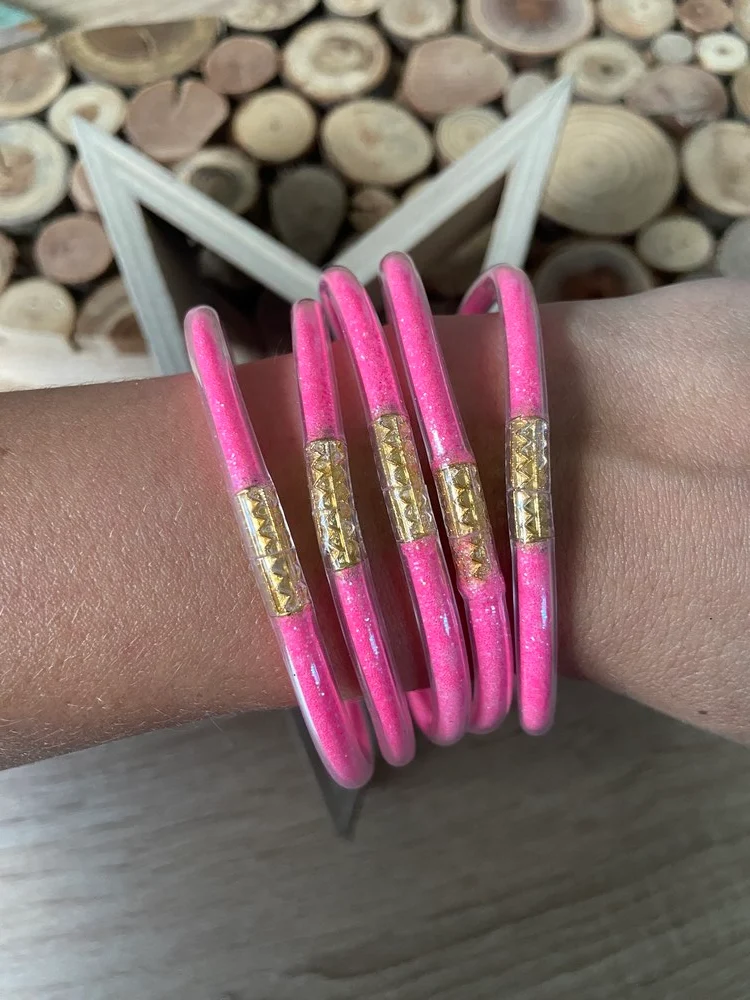 Bracelet Jonc Bouddhiste rose