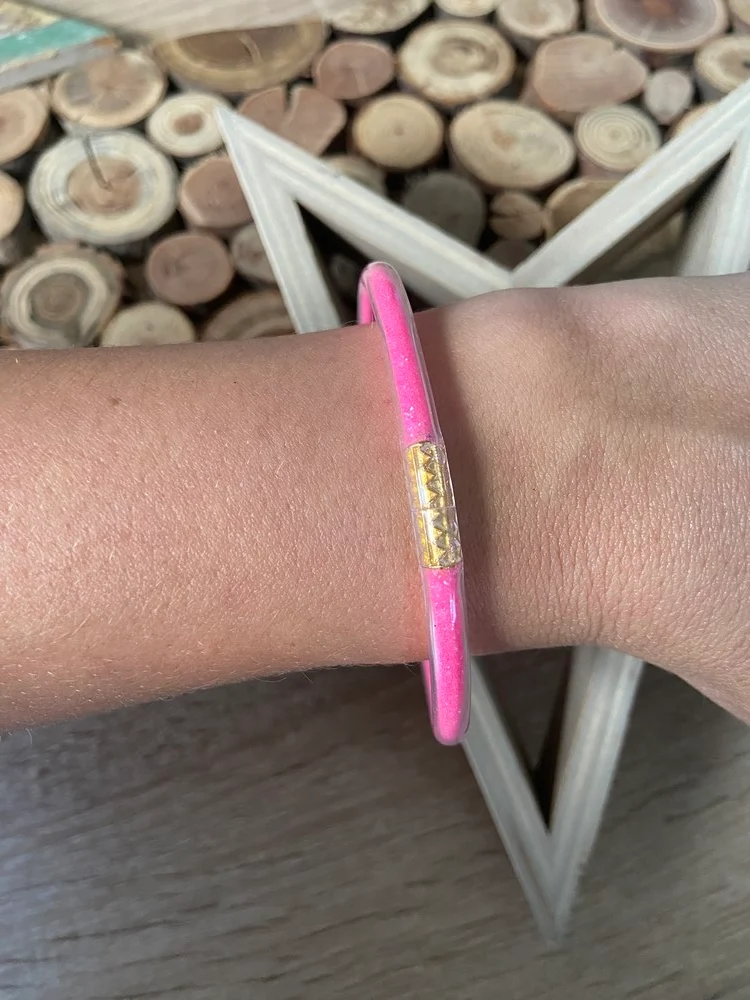 Bracelet Jonc Bouddhiste rose