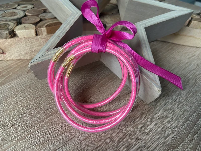 Bracelet Jonc Bouddhiste rose