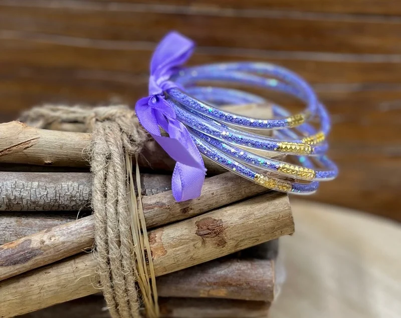 Bracelet Jonc Bouddhiste lilas