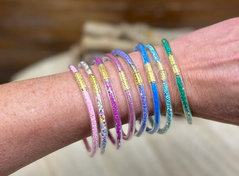 Bracelet Jonc Bouddhiste lilas