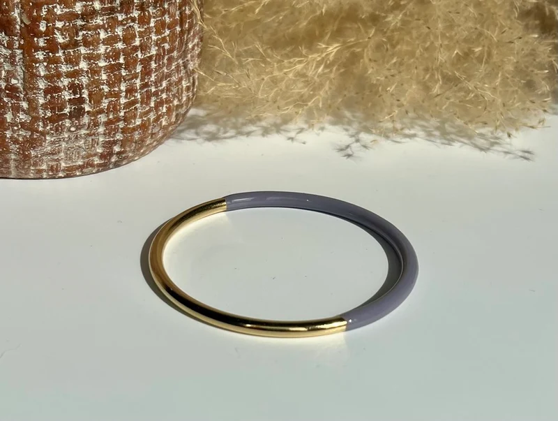 Bracelet jonc acier inoxydable gris