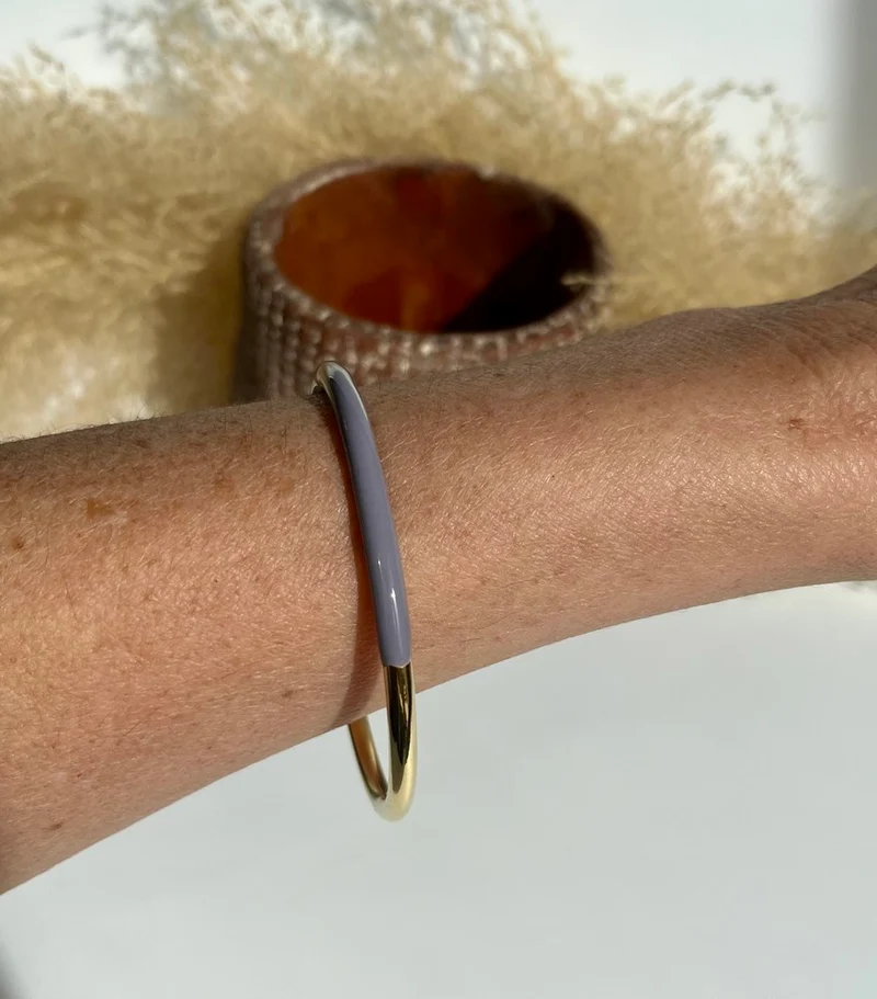 Bracelet jonc acier inoxydable gris