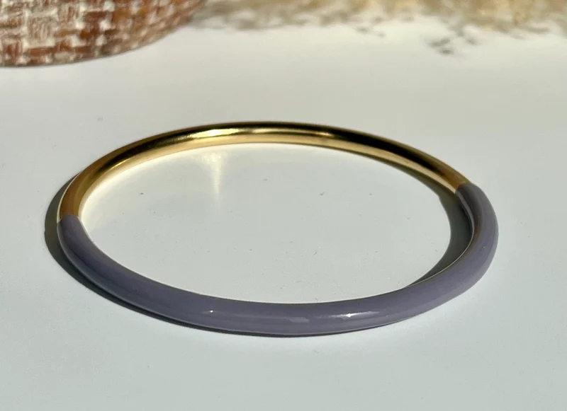 Bracelet jonc acier inoxydable gris