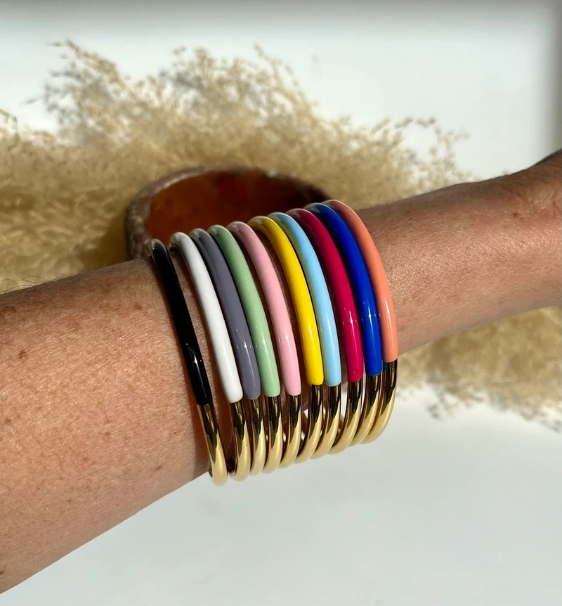 Bracelet jonc acier inoxydable gris