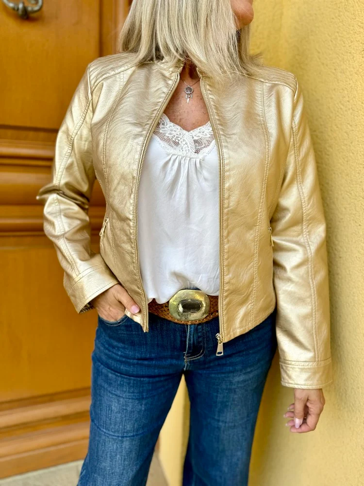 Blouson simili Tom doré