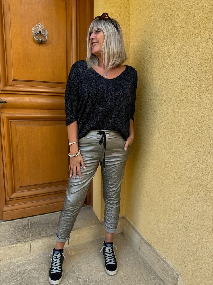 Pantalon CARLO simili gris