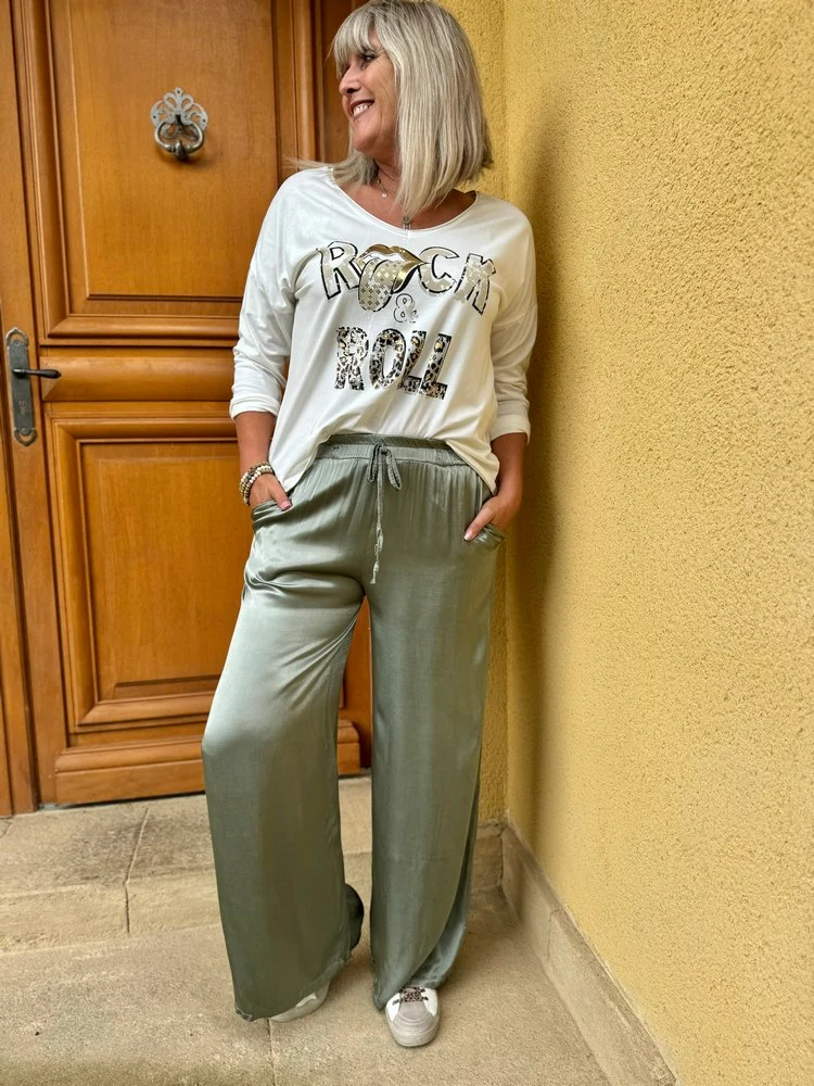 Pantalon fluide ANTONIO tilleul