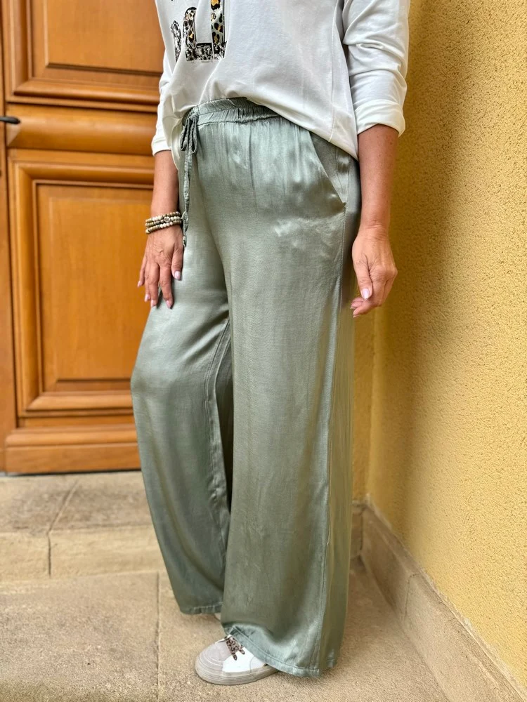 Pantalon fluide ANTONIO tilleul