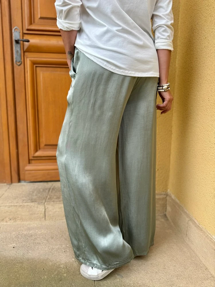 Pantalon fluide ANTONIO tilleul