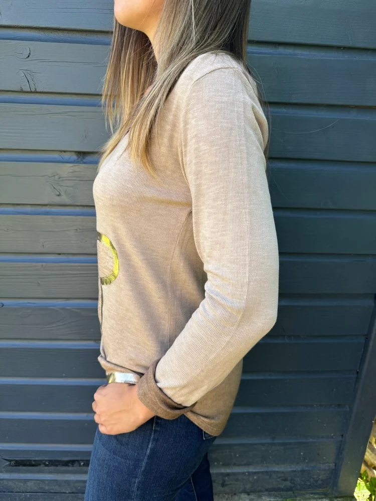 Teeshirt manches longues Tomy camel