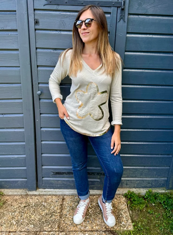 Teeshirt manches longues Tomy beige