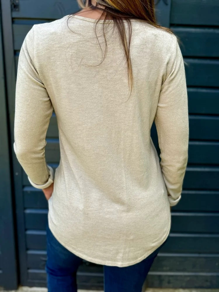 Teeshirt manches longues Tomy beige