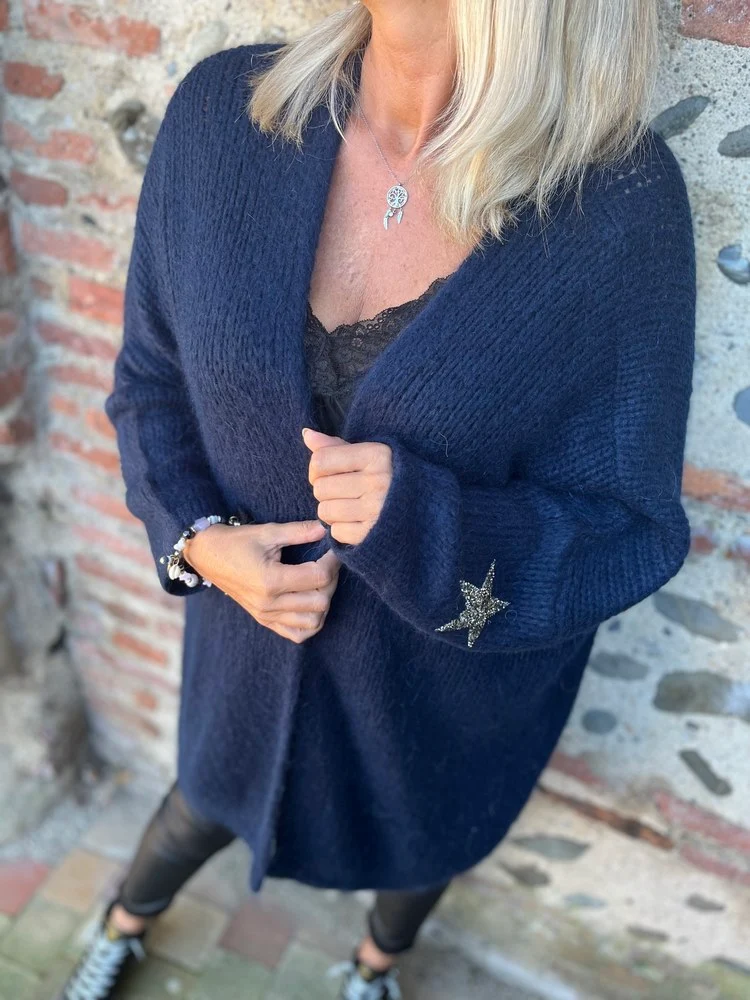 Gilet méga loose Georgio bleu marine