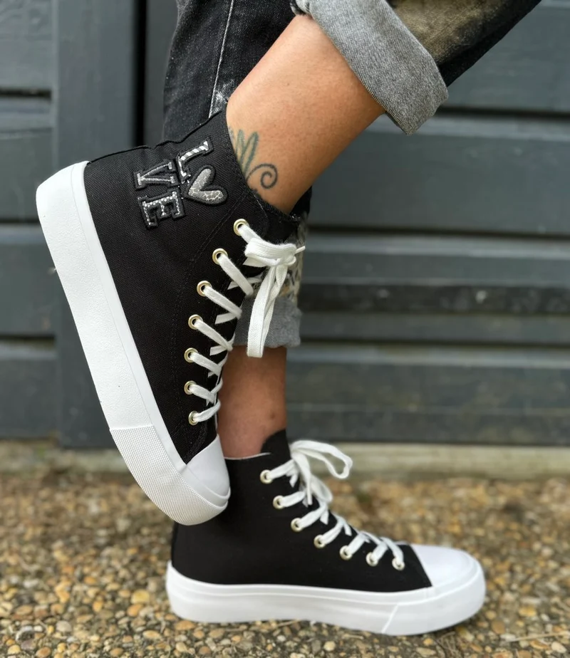 Baskets montantes Love noir