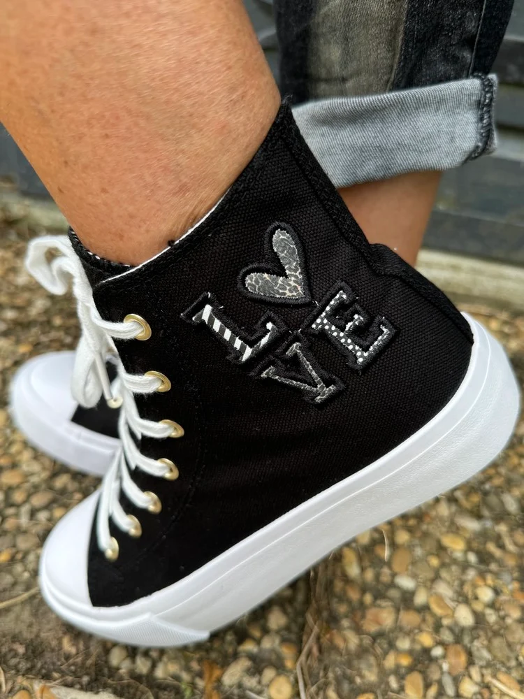 Baskets montantes Love noir