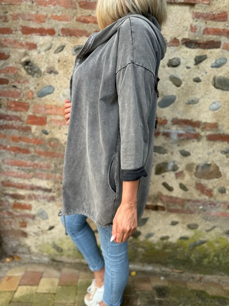 Veste Etoile à capuche gris délavé