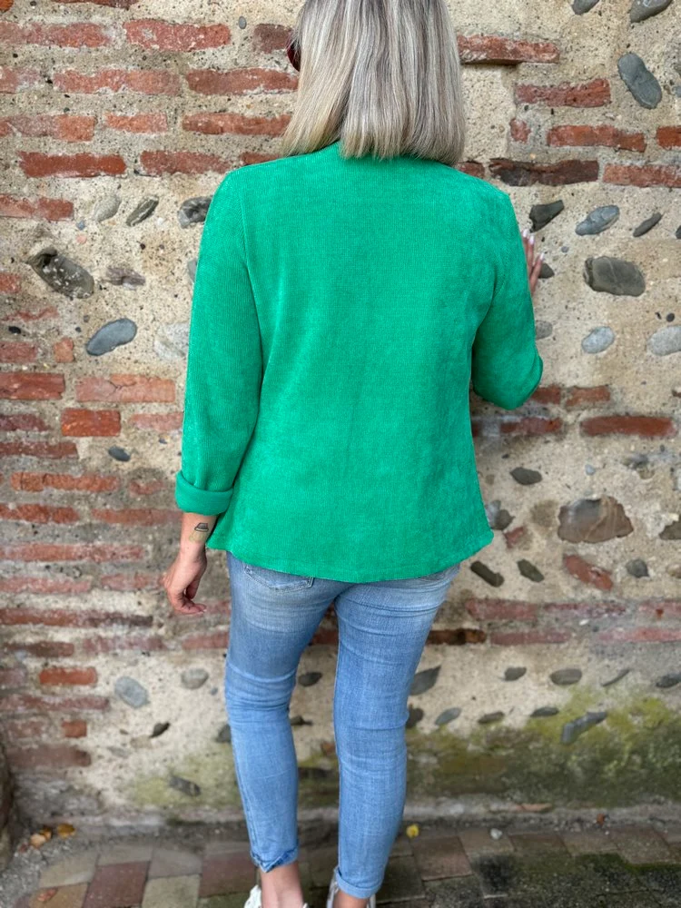Veste tailleur en velours Sandra vert brésil