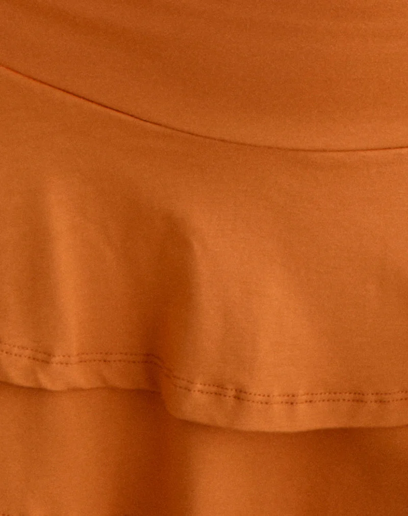 Mini-jupe Raeca en jersey de rayonne, couleur orange coucher de soleil
