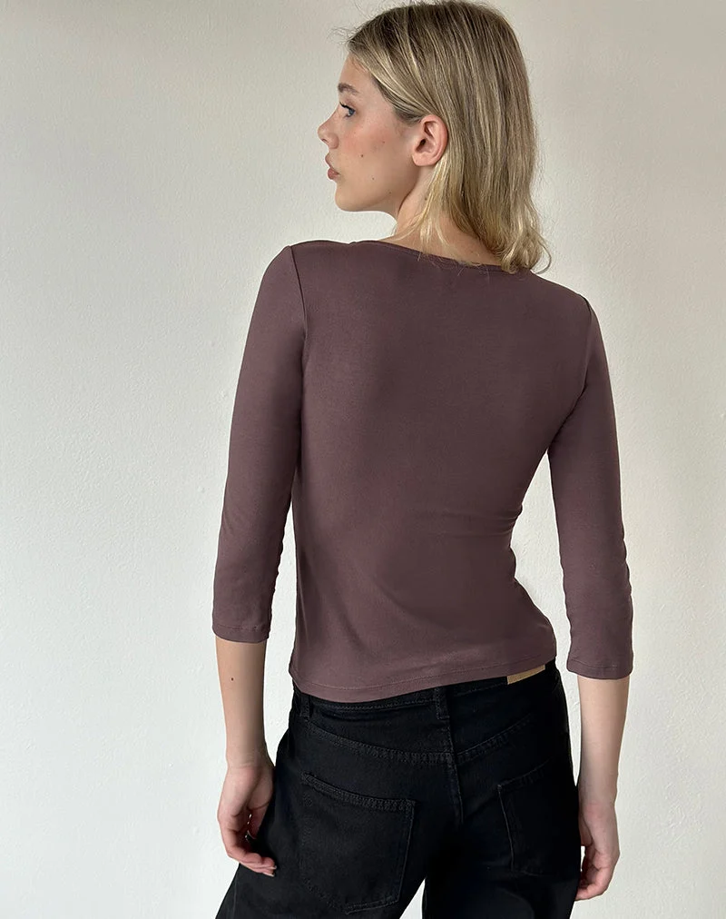 Haut croisé Trudis en jersey de rayonne, couleur « Peppercorn »
