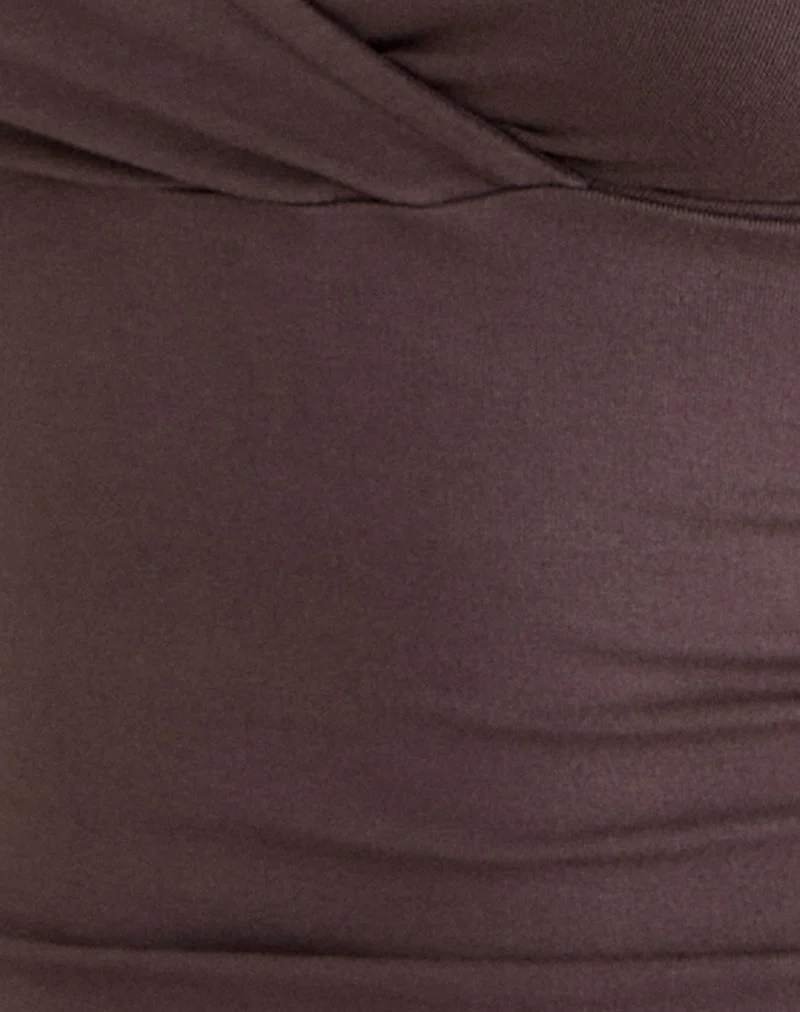 Haut croisé Trudis en jersey de rayonne, couleur « Peppercorn »