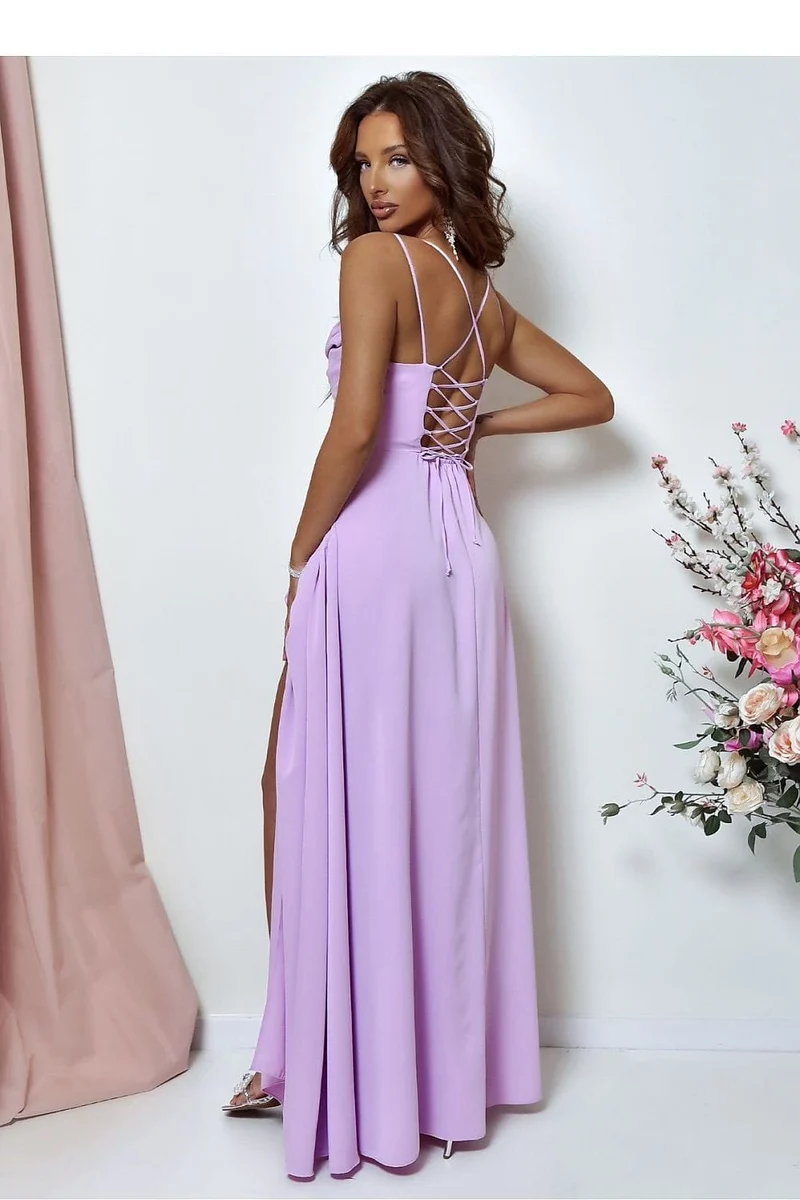 Robe de soirée longue fendue chic