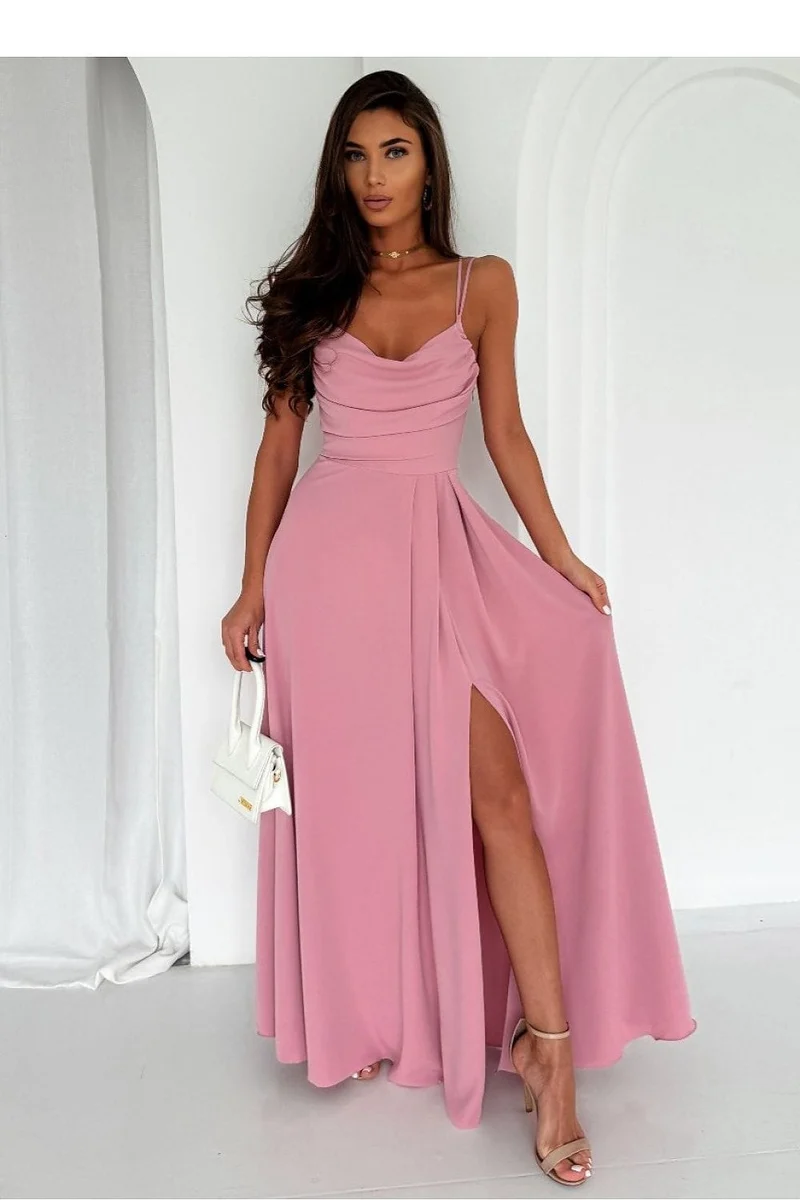 Robe de soirée longue fendue chic