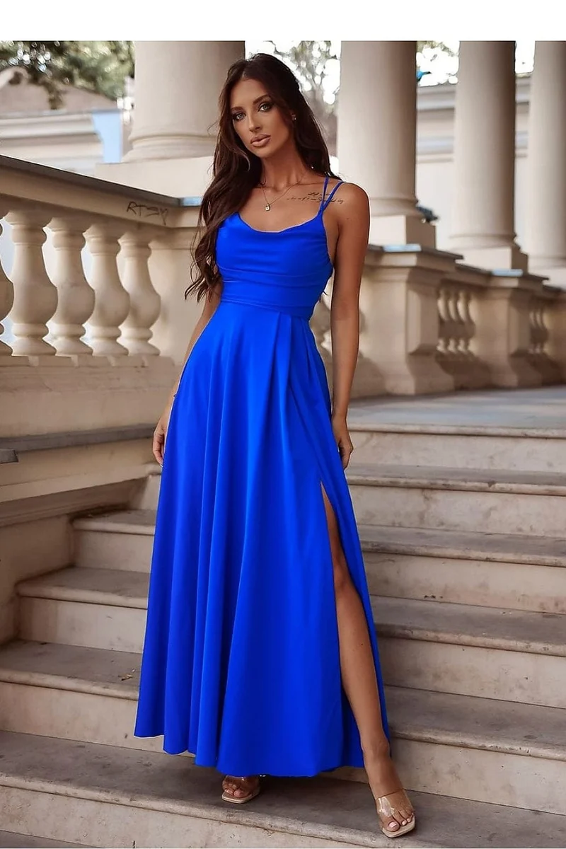 Robe de soirée longue fendue chic