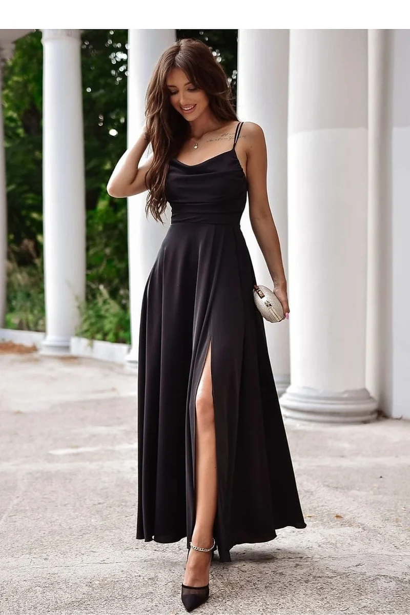Robe de soirée longue fendue chic