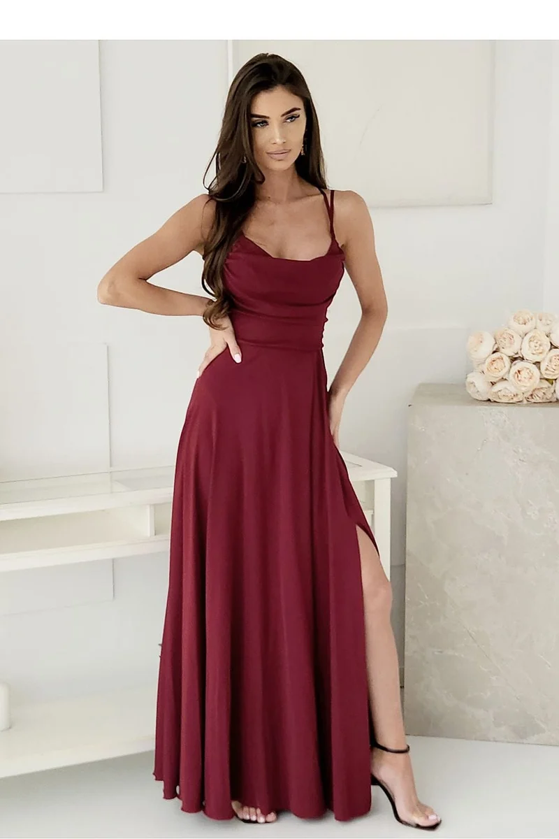 Robe de soirée longue fendue chic