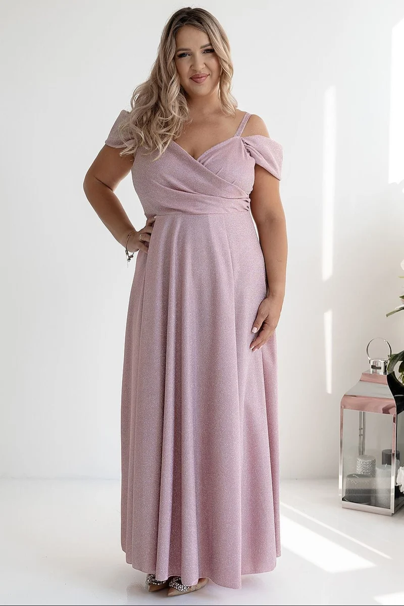 Robe de soirée paillette longue fendue