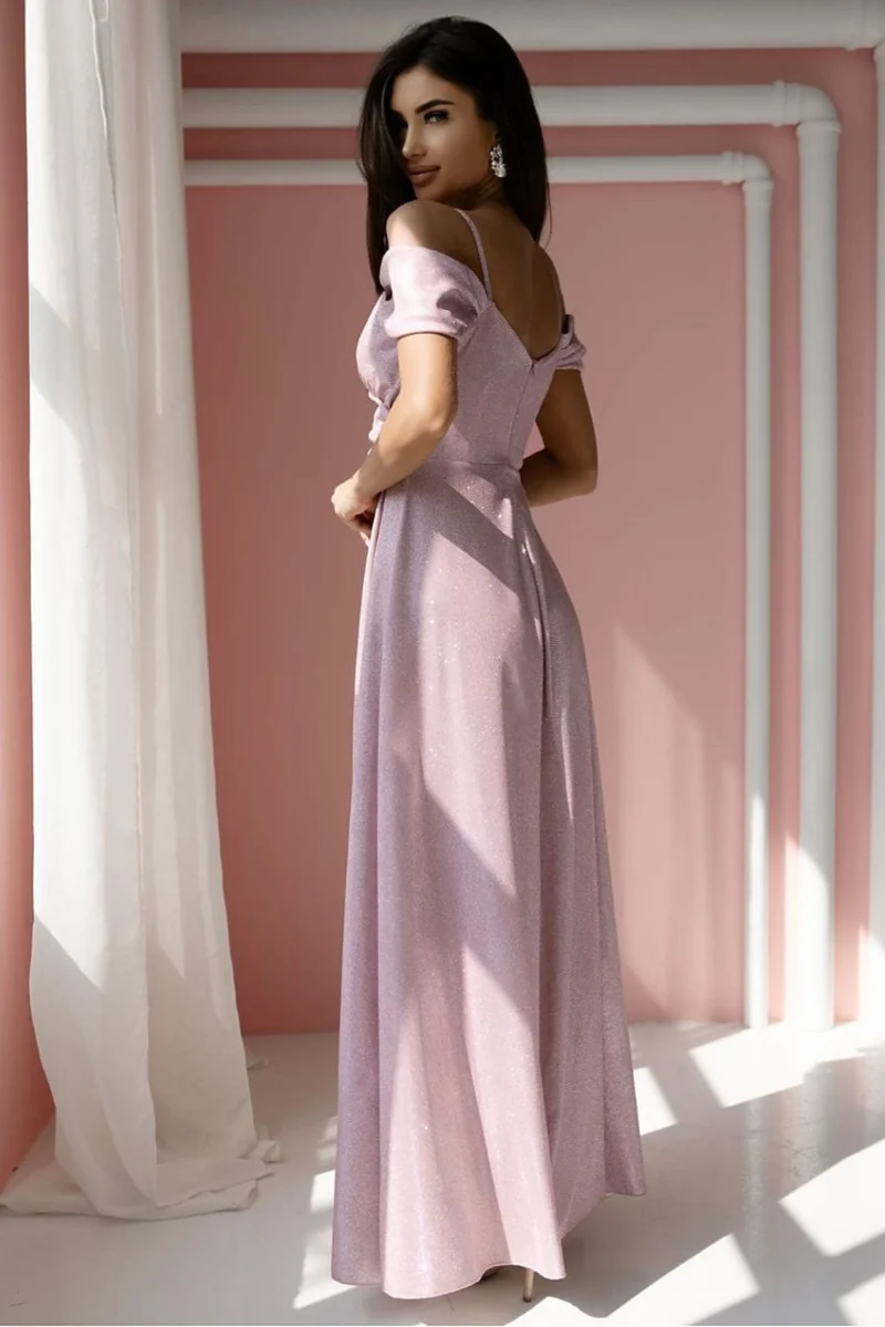 Robe de soirée paillette longue fendue