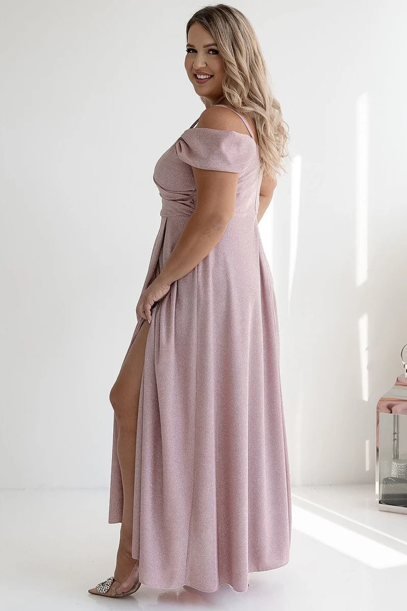 Robe de soirée paillette longue fendue