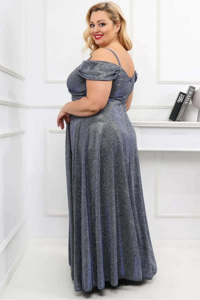 Robe de soirée paillette longue fendue