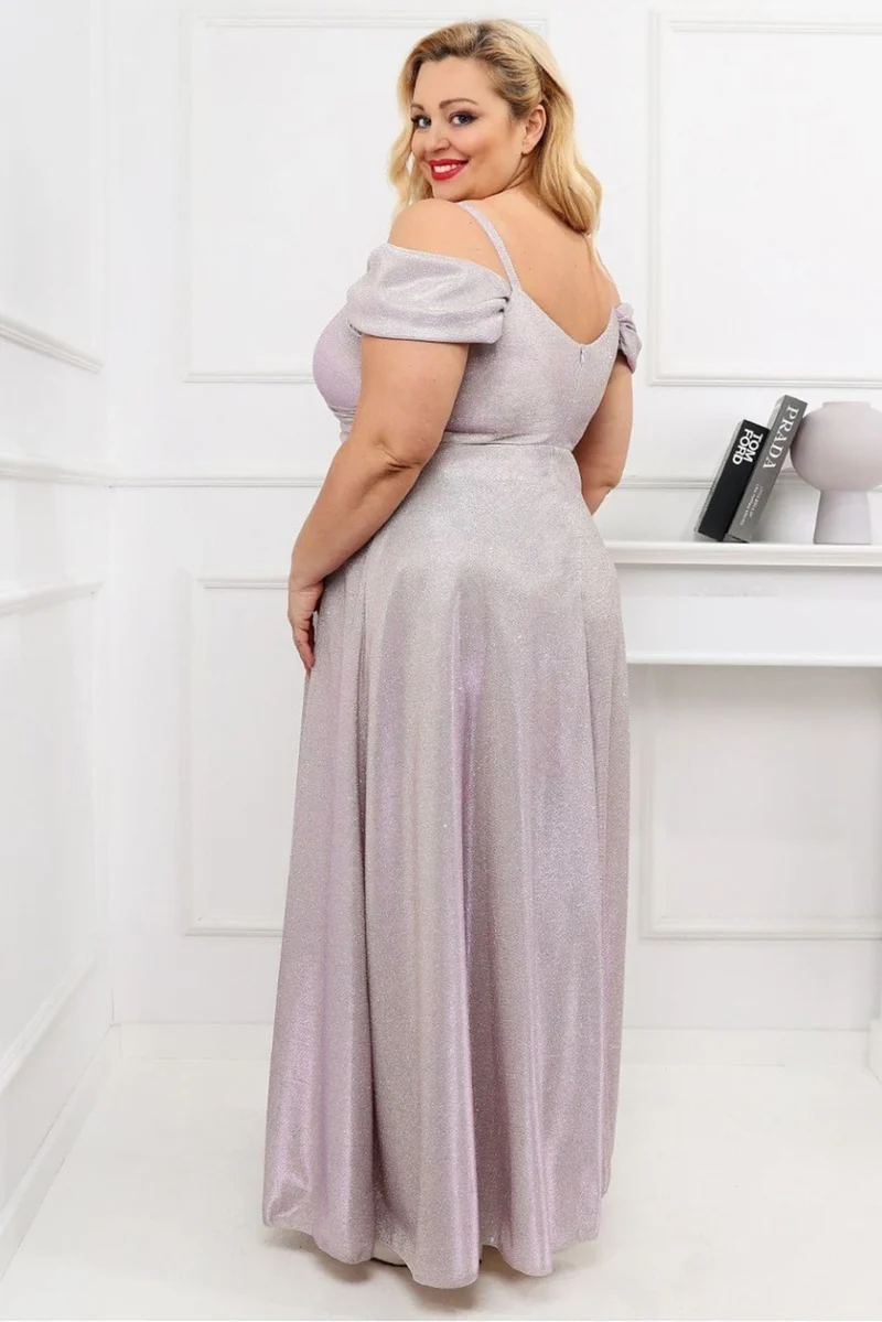 Robe de soirée paillette longue fendue